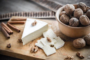 Brie cheese with nuts