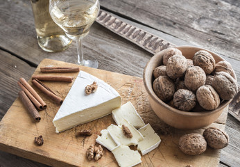 Brie cheese with nuts