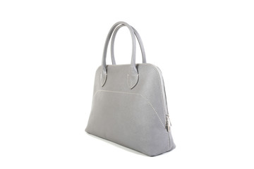 Gray Leather Handbag