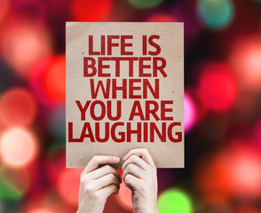 Life is Better When You Are Laughing card - obrazy, fototapety, plakaty