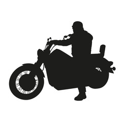 Fototapeta premium Vector silhouette of chopper motorbike