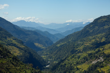 Valley in Himalayas mountain NEPAL