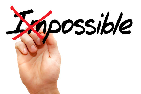 Turning the word Impossible into Possible, business concept