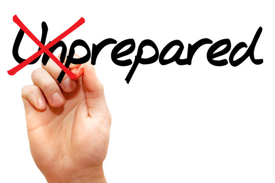 Turning the word Unprepared into Prepared, business concept