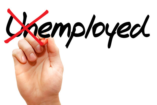 Turning the word Unemployed into Employed, business concept