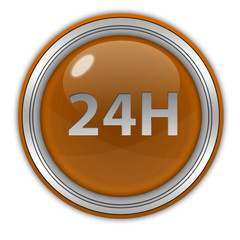 24 hours circular icon on white background