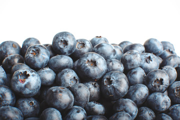 heap of blueberries isolated on white background