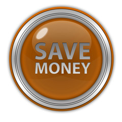 Save money circular icon on white background