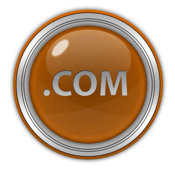 Com circular icon on white background