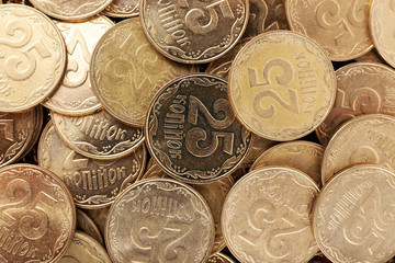 Ukrainian coins, macro view