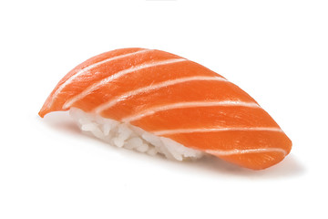 Salmon sushi on a White background