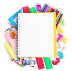 School supplies isolated on white