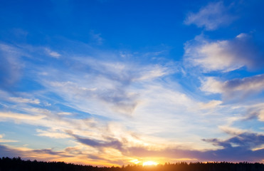 Fototapeta na wymiar Sky background on sunset