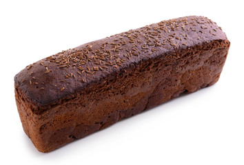 Black bread isolated on white