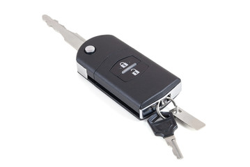 Car key on white background