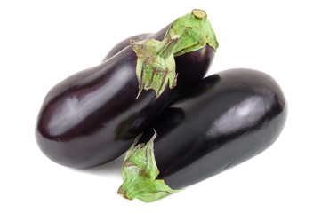 Eggplants on white background