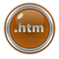 .htm circular icon on white background