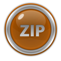 ZIP circular icon on white background