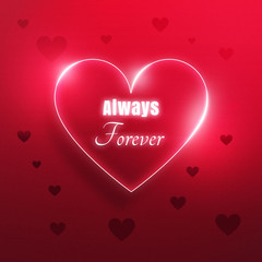 Miłosna kartka na Walentynki z napisem 'Always & Forever' - obrazy, fototapety, plakaty