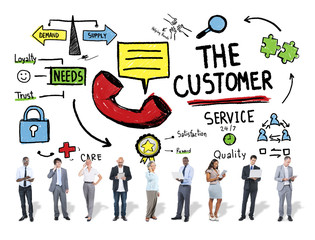 The Customer Service Target Market Support Assistance Concept