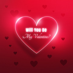 Elegancka kartka walentynkowa 'Will You Be My Valentine' - obrazy, fototapety, plakaty