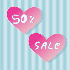 Heart shaped store sale stickers