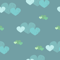 Cute pattern with textured hearts