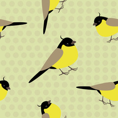 Sweet seamles pattern with little yellow birds
