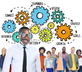 Team Teamwork Goals Strategy Vision Business Support Concept