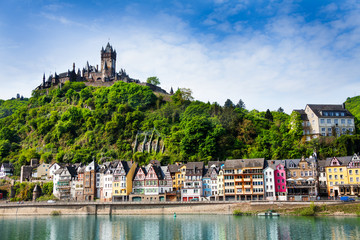 Town of  Cochem with the imperial Castle - obrazy, fototapety, plakaty