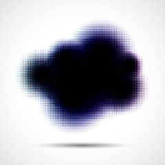 Halftone cloud shape with color aberrations