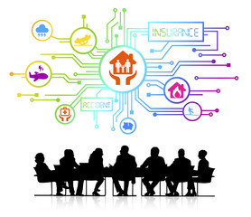 Group Business People Insurance Collaboration Concept