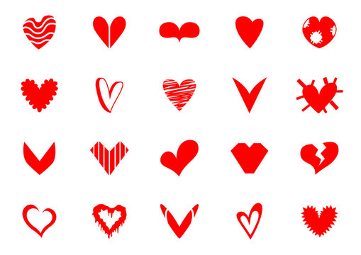 heart icon set,vector illustration