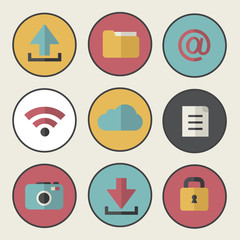 Vector of Flat Design Cloud Technology Sharing Concept