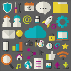 Vector of Flat Design Cloud Technology Sharing Concept