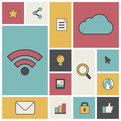 Vector of Social Network Icons Sharing Technology Concept