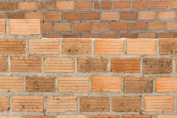 brick wall background in construction site