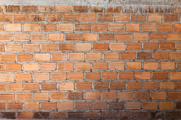brick wall background in construction site