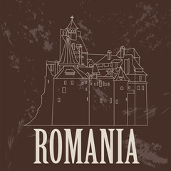 Romania landmarks. Retro styled image