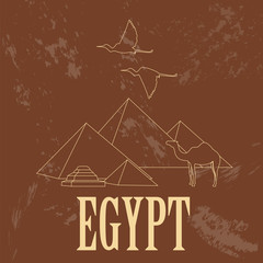 Egypt  landmarks. Retro styled image.