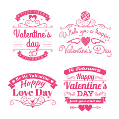 Valentine's day set of label, badges, stamp and design elements