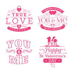 Valentine's day set of label, badges, stamp and design elements
