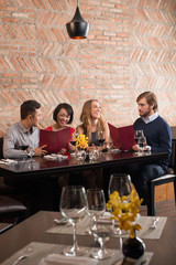 Young people in a restaurant