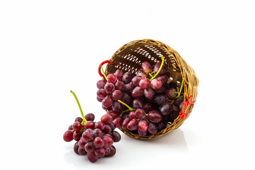 Fresh Red Grape in basket.