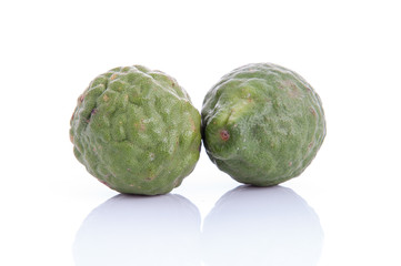 kaffir lime on white background