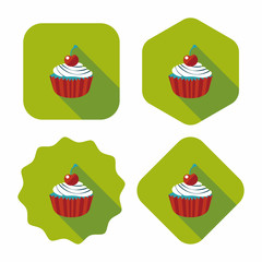cupcake flat icon with long shadow,eps10