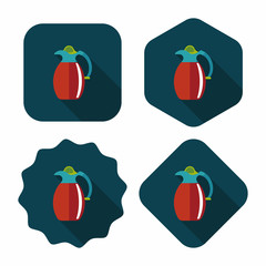 coffee kettle flat icon with long shadow,eps10