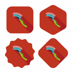 Pet dog brush flat icon with long shadow,eps10