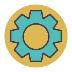 Vector of Flat Design Setting Setup Gear Icon Concept
