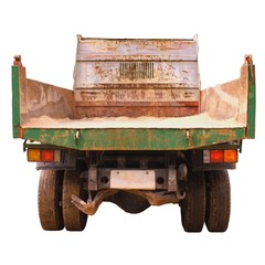 Back of a truck isolated on white